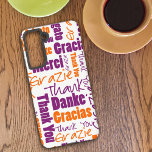 Purple Orange Multilingual Typography Thank You  Samsung Galaxy S21 Case<br><div class="desc">This design features a word cloud of purple and orange multilingual "Thank You" typography in a variety of font styles and sizes over a white background. This case design can make a fun birthday gift,  back to school gift or other special occasion.</div>
