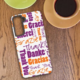Purple Orange Multilingual Typography Thank You 