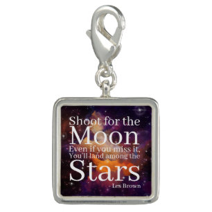 Purple Orange Nebula Inspirational Quote Charm