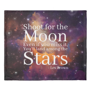 Purple Orange Nebula Inspirational Quote Duvet Cover