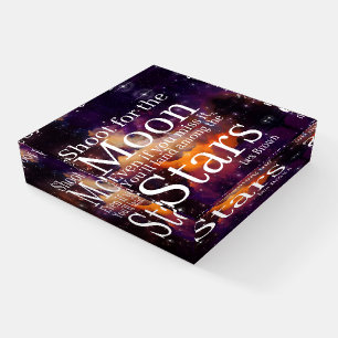 Purple Orange Nebula Inspirational Quote Paperweight