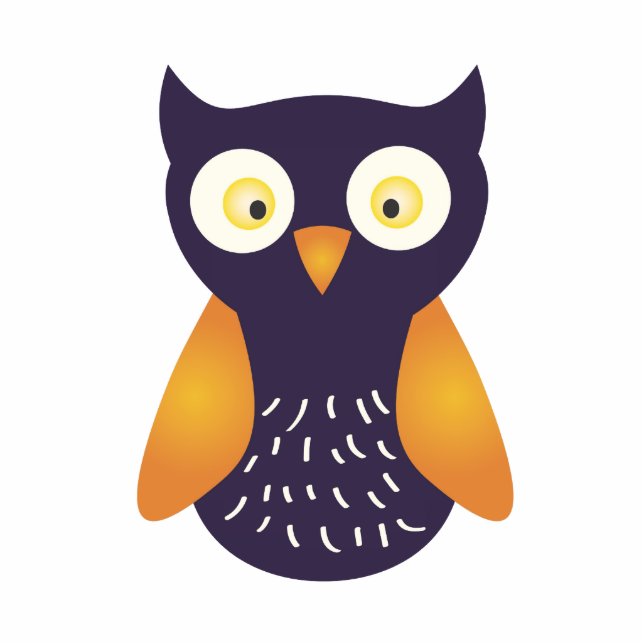 Purple / Orange Owl Statuette (Front)