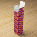 Purple orange pink chevron zigzag pattern wine box<br><div class="desc">Bright modern chevron style pink orange purple and yellow wine box. Designed by Sarah Trett.</div>