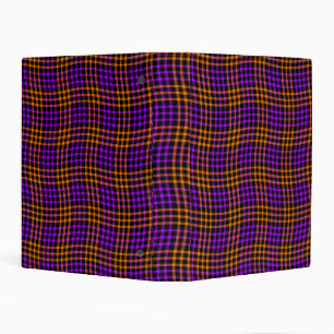 Purple Orange Plaid Checker Seamless Pattern Mini Binder