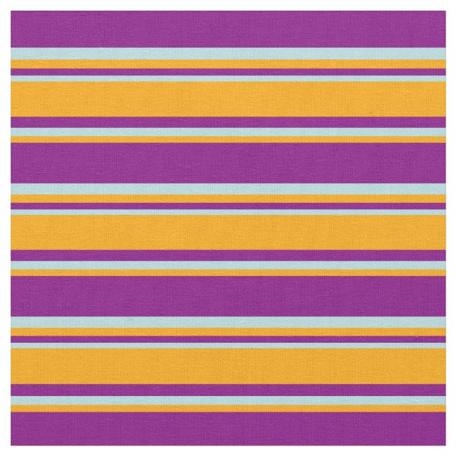 Purple, Orange & Powder Blue Colored Stripes Fabric (Close Up)