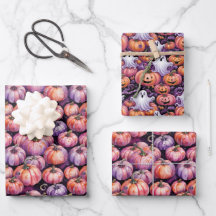Purple & Orange Pumpkin Patch Pattern
