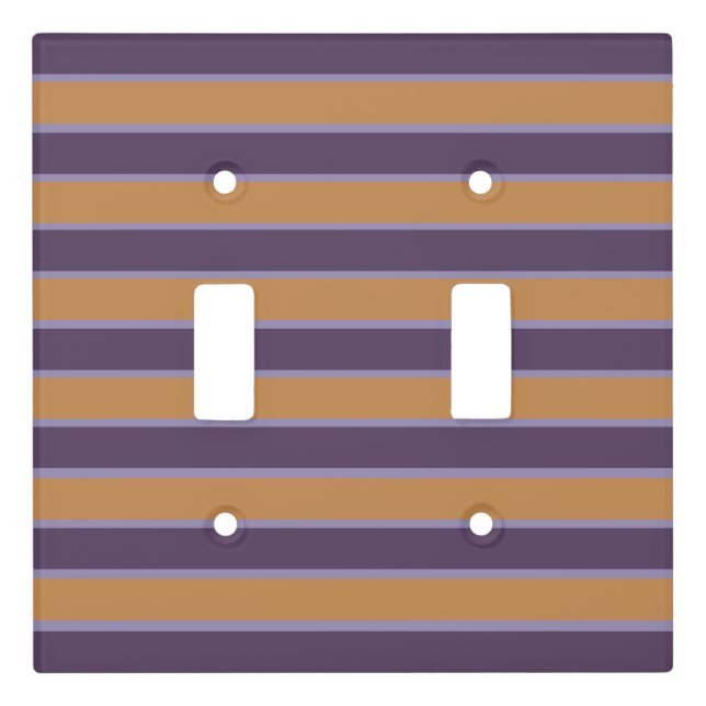 Purple Orange Stripes Light Switch Cover (Front)