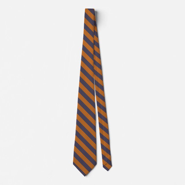 Purple Orange Stripes Pattern Neck Tie (Front)