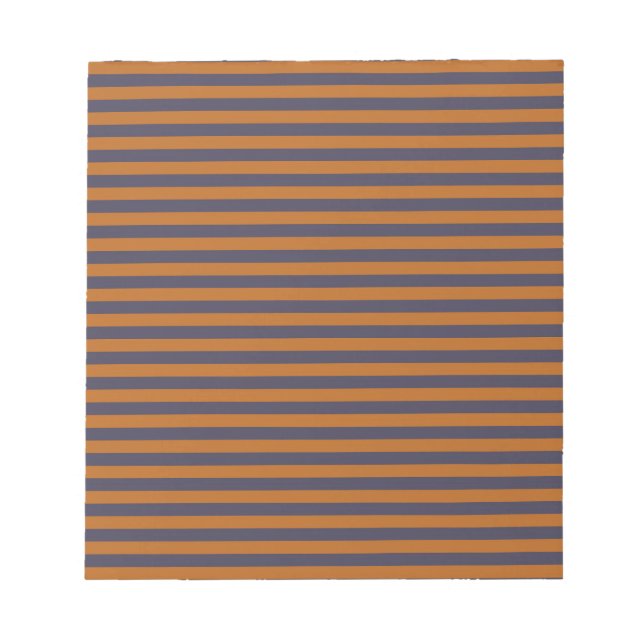 Purple Orange Stripes Pattern Notepad (Front)