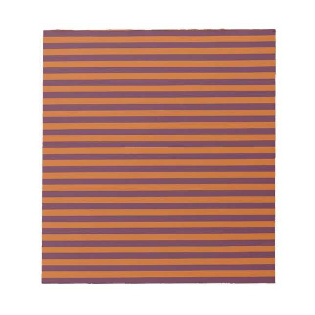 Purple Orange Stripes Pattern Notepad (Front)