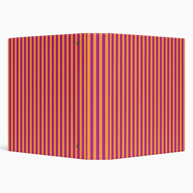 Purple Orange Stripes Seamless Pattern 3 Ring Binder (Background)