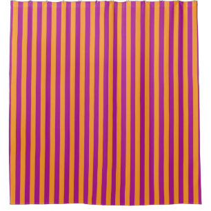 Purple Orange Stripes Seamless Pattern Shower Curtain