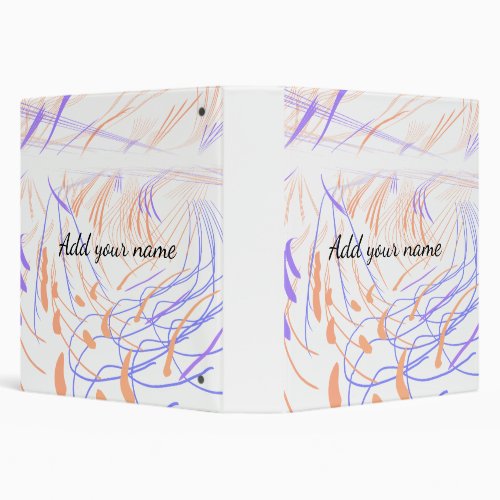 Purple orange watercolor abstract add name text th 3 ring binder