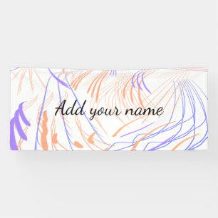 Purple orange watercolor abstract add name text th banner