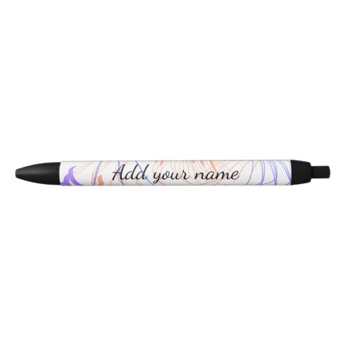 Purple orange watercolor abstract add name text th black ink pen