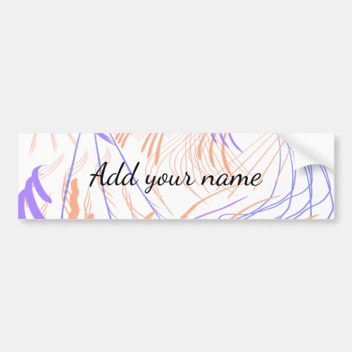 Purple orange watercolor abstract add name text th bumper sticker