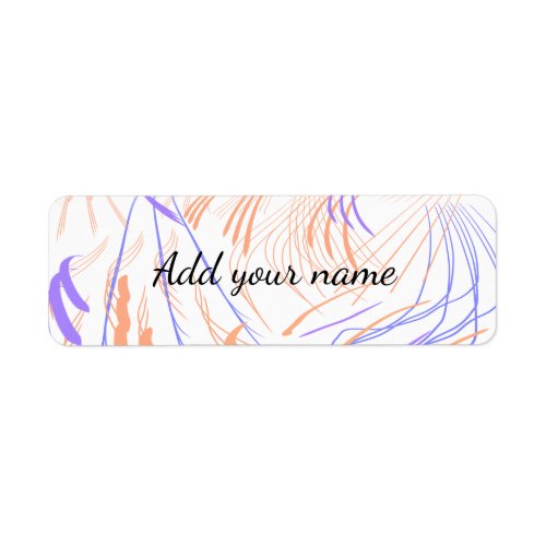Purple orange watercolor abstract add name text th label