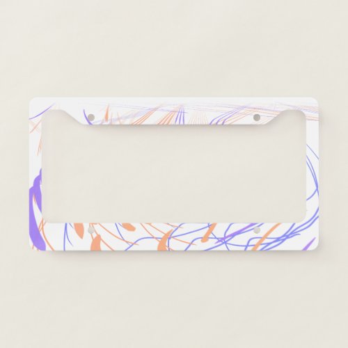 Purple orange watercolor abstract add name text th license plate frame