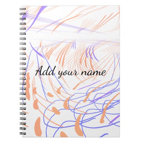Purple orange watercolor abstract add name text th notebook
