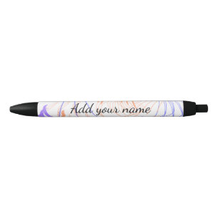 Purple orange watercolor abstract add name text th pen