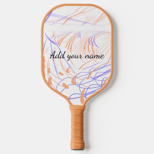 Purple orange watercolor abstract add name text th pickleball paddle