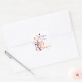 Purple Orange White Floral 1.5" Wedding Sticker (Envelope)
