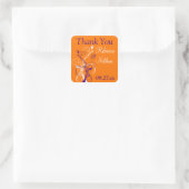Purple Orange White Floral 1.5" Wedding Sticker 3 (Bag)