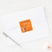 Purple Orange White Floral 1.5" Wedding Sticker 3 (Envelope)