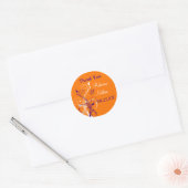 Purple Orange White Floral 1.5" Wedding Sticker 4 (Envelope)