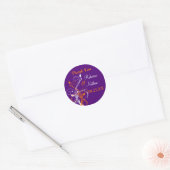Purple Orange White Floral 1.5" Wedding Sticker 5 (Envelope)