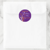 Purple Orange White Floral 1.5" Wedding Sticker 5 (Bag)