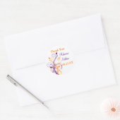 Purple Orange White Floral 1.5" Wedding Sticker 6 (Envelope)