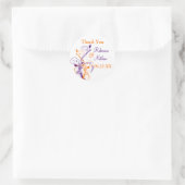 Purple Orange White Floral 1.5" Wedding Sticker 6 (Bag)