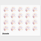 Purple Orange White Floral 1.5" Wedding Sticker 6 (Sheet)