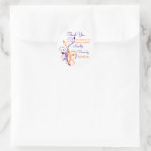Purple Orange White Floral Bridal Shower Sticker (Bag)