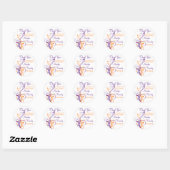 Purple Orange White Floral Bridal Shower Sticker (Sheet)