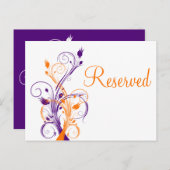 Purple Orange White Floral "Reserved" Postcard (Front/Back)