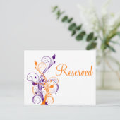 Purple Orange White Floral "Reserved" Postcard (Standing Front)