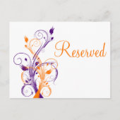 Purple Orange White Floral "Reserved" Postcard (Front)