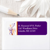 Purple Orange White Floral Return Address Label (Insitu)