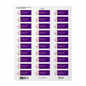 Purple Orange White Floral Return Address Label (Full Sheet)