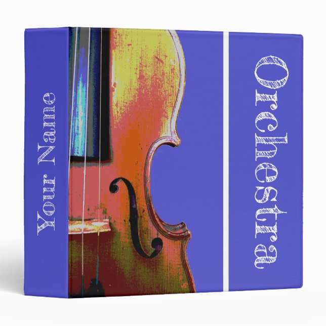 Purple Orchestra Violin 3 Ring Binder (Front/Spine)
