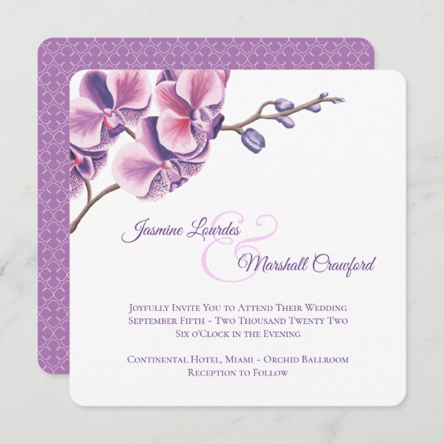 Purple Orchid 2 Invitation (Front/Back)