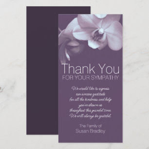 Purple Orchid 4b Purple Sympathy Thank you FPC Card