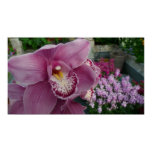 Purple Orchid and Garden Colorful Botanical Poster