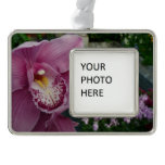 Purple Orchid and Garden Colorful Floral Christmas Ornament