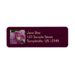 Purple Orchid and Garden Colorful Floral Label