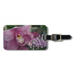 Purple Orchid and Garden Colorful Floral Luggage Tag