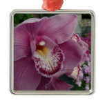 Purple Orchid and Garden Colorful Floral Metal Ornament