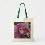 Purple Orchid and Garden Colorful Floral Tote Bag